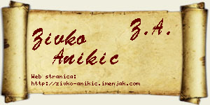 Živko Anikić vizit kartica